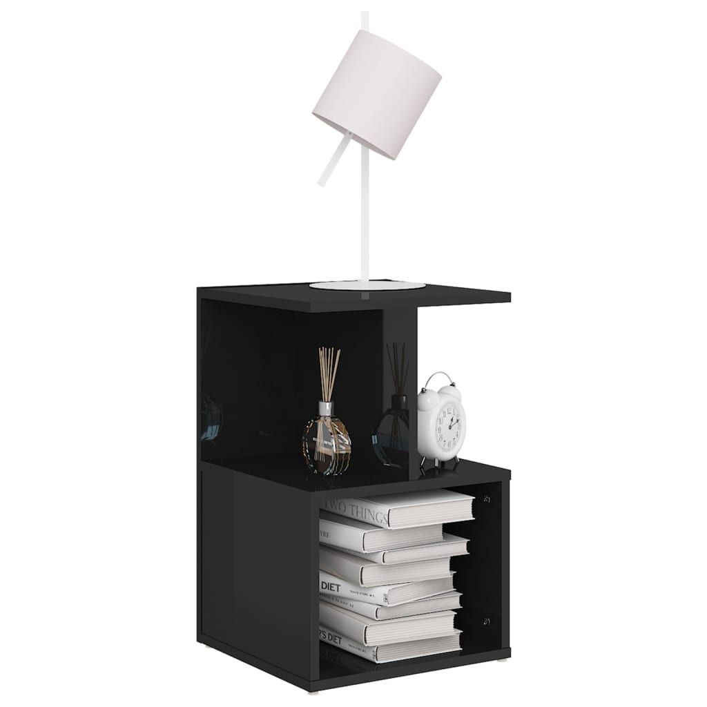 Bedside Cabinets 2 pcs High Gloss Black 35x35x55 cm Engineered Wood