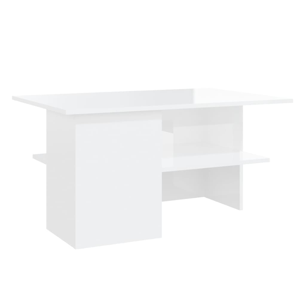 Coffee Table High Gloss White 90x60x46.5 cm Engineered Wood