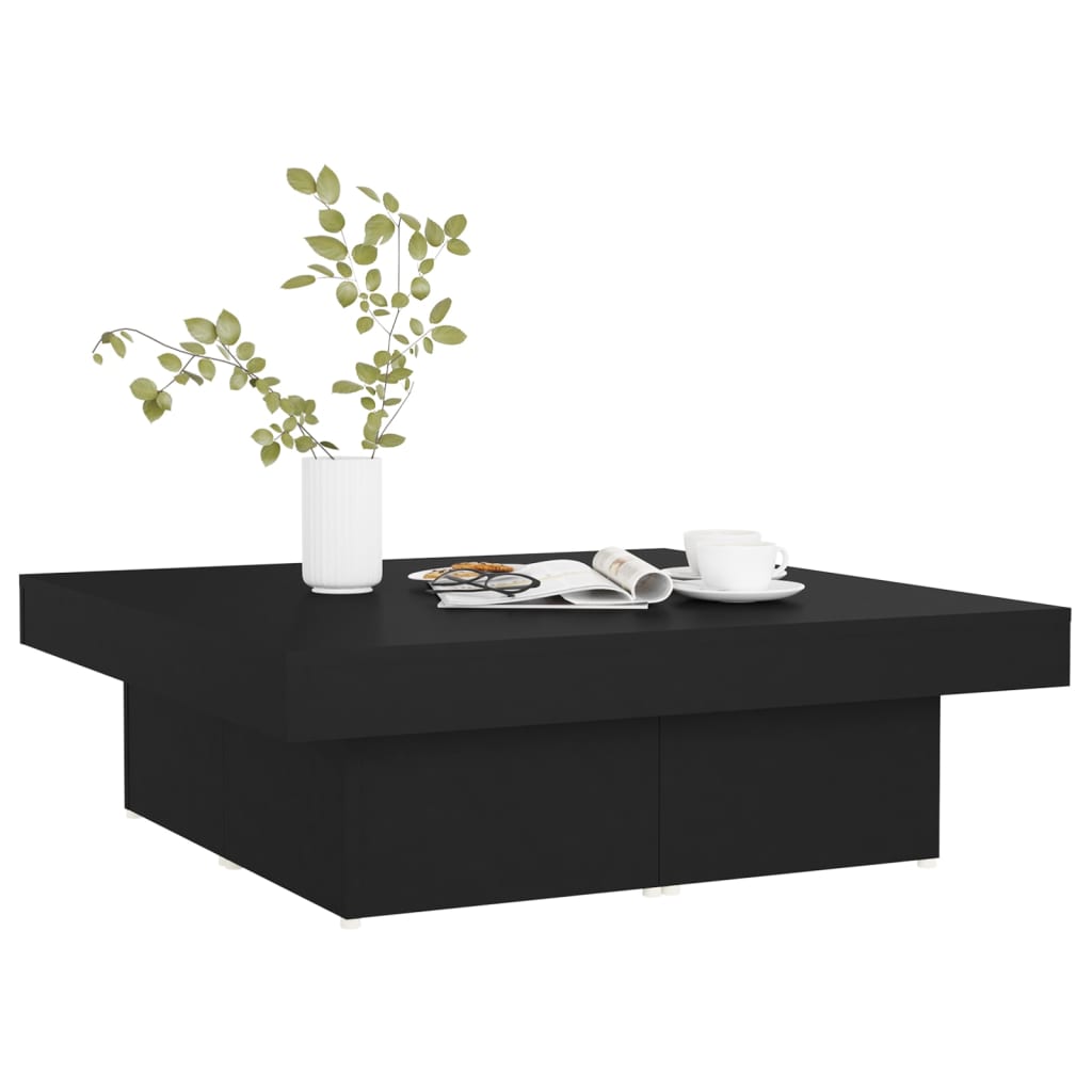 Coffee Table Black 90x90x28 cm Engineered Wood