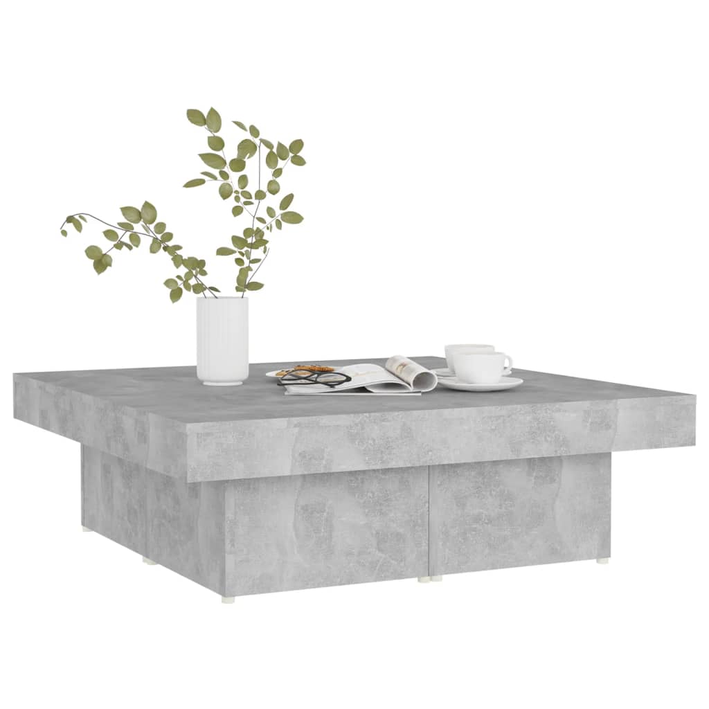 Coffee Table Concrete Grey 90x90x28 cm Engineered Wood