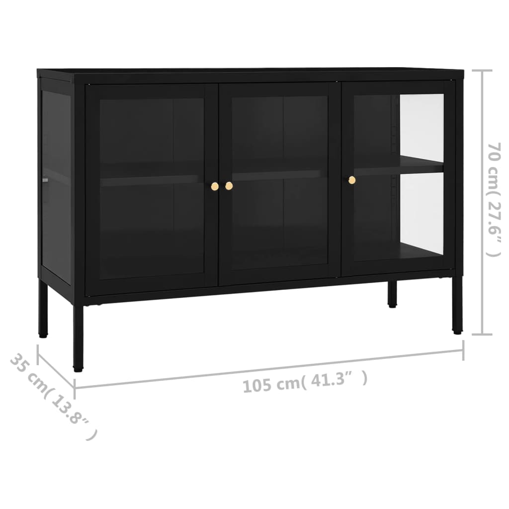 Sideboard 05X35X70 Cm Steel And Glass