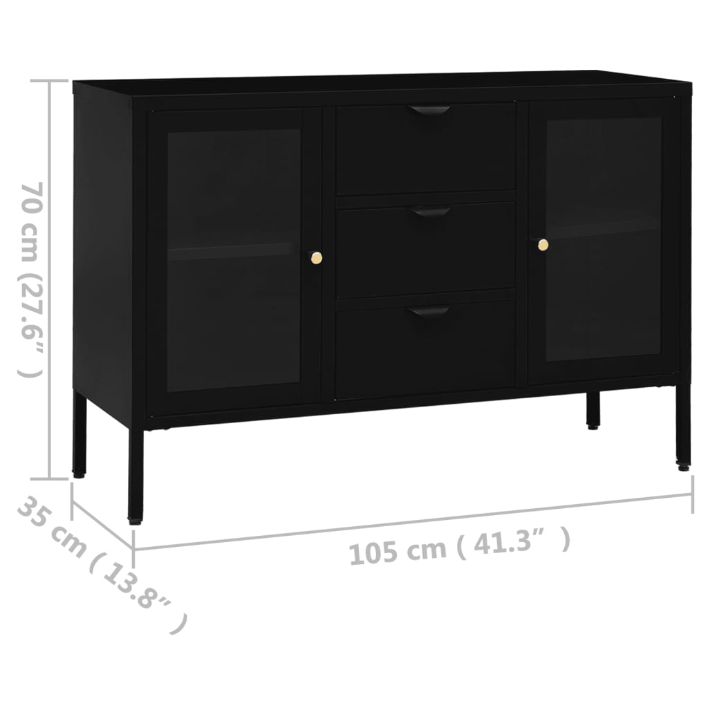 Sideboard 05X35X70 Cm Steel And Tempered Glass