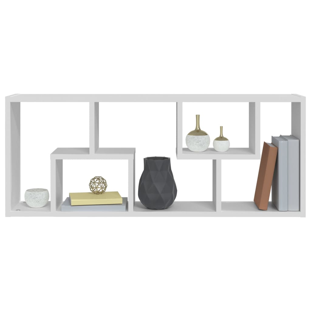 Wall Shelf White 36x16x90 cm Engineered Wood