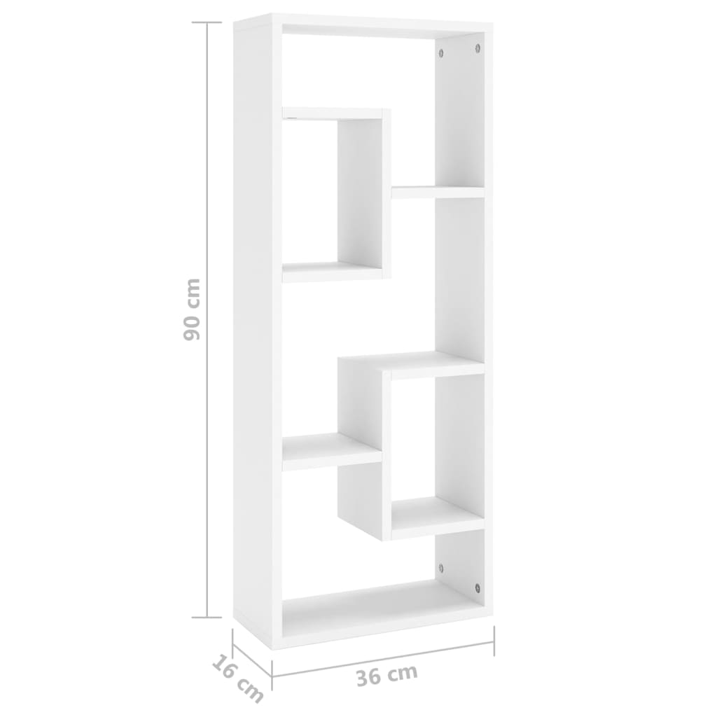 Wall Shelf White 36x16x90 cm Engineered Wood