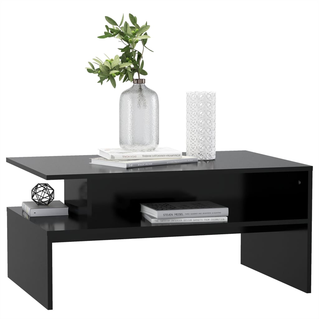 Coffee Table Black 90x60x42.5 cm Engineered Wood