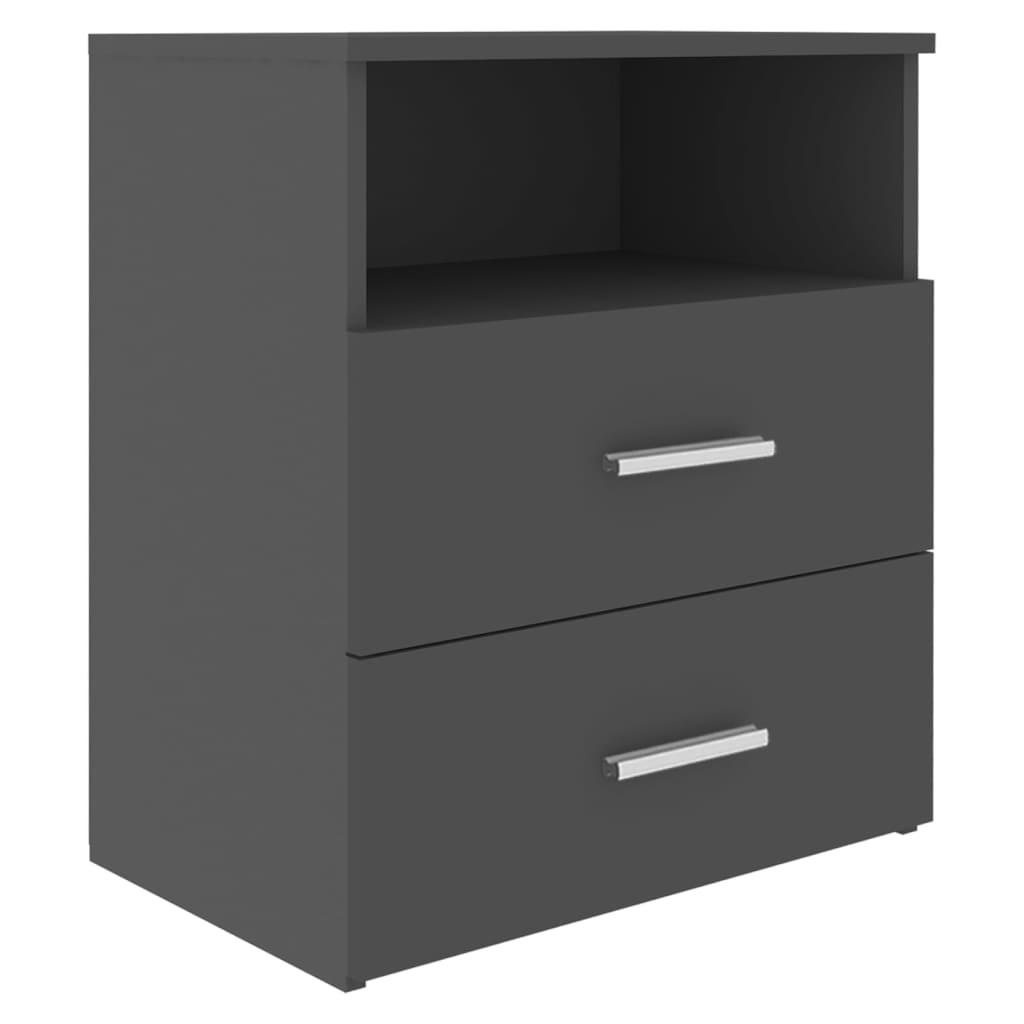 Bed Cabinet Grey 50x32x60 cm