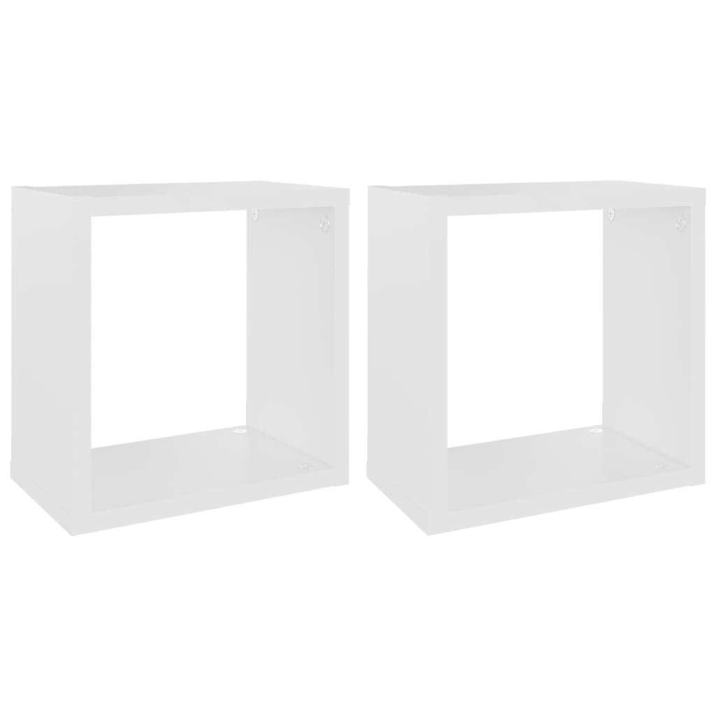 Wall Cube Shelves 2 pcs White 26x15x26 cm