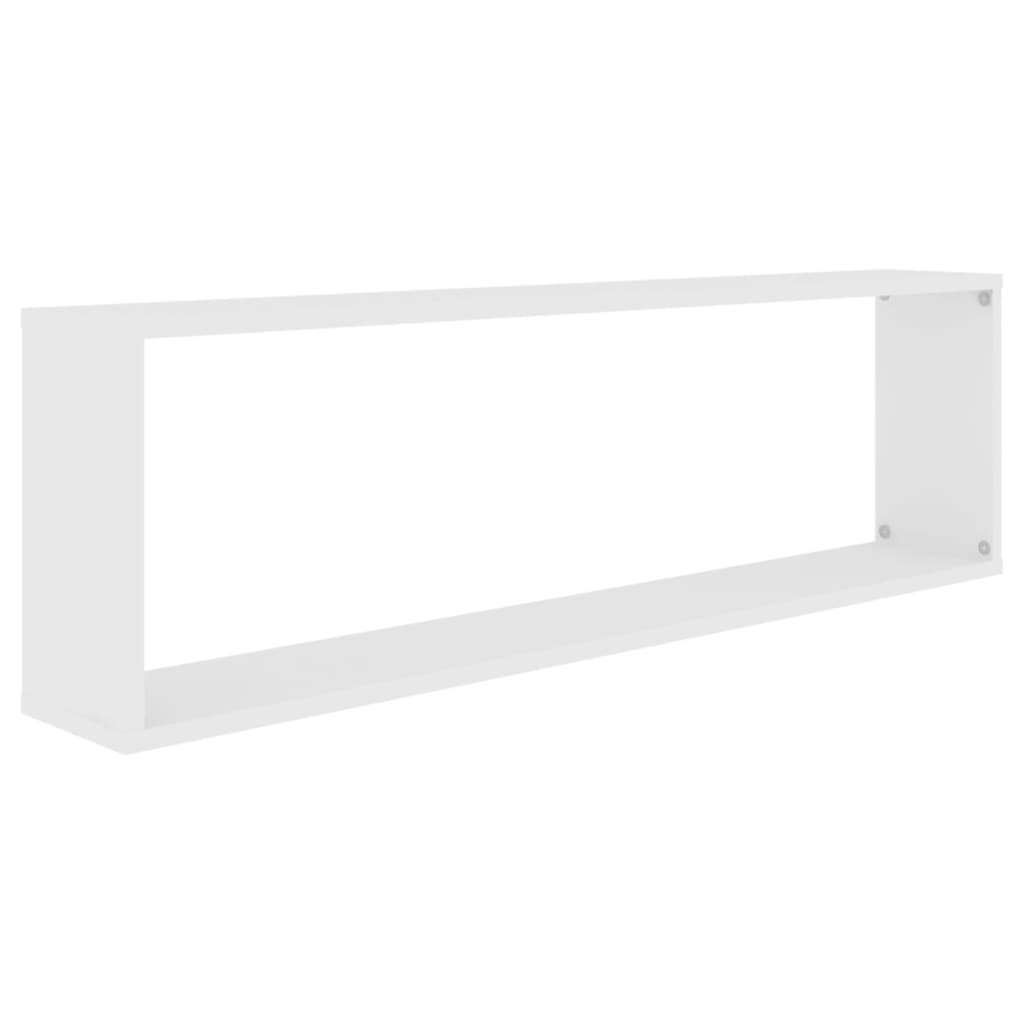 Wall Cube Shelves 4 pcs White 100x15x30 cm Engineered Wood