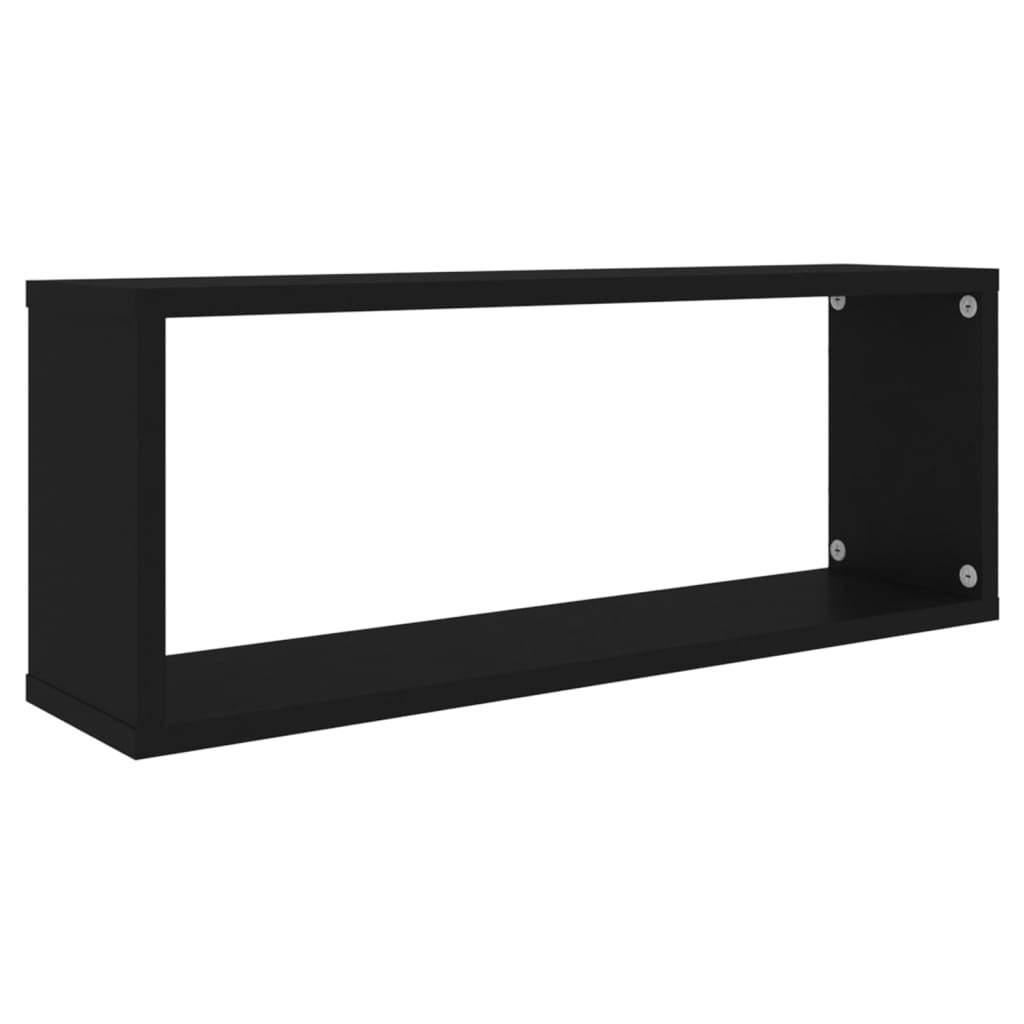 Wall Cube Shelves 4 pcs Black 60x15x23 cm Engineered Wood