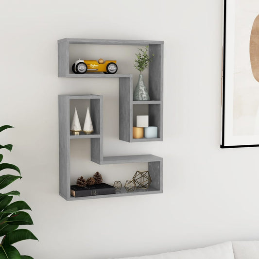 Wall Shelves 2 pcs Concrete Grey 50x15x50 cm Engineered Wood