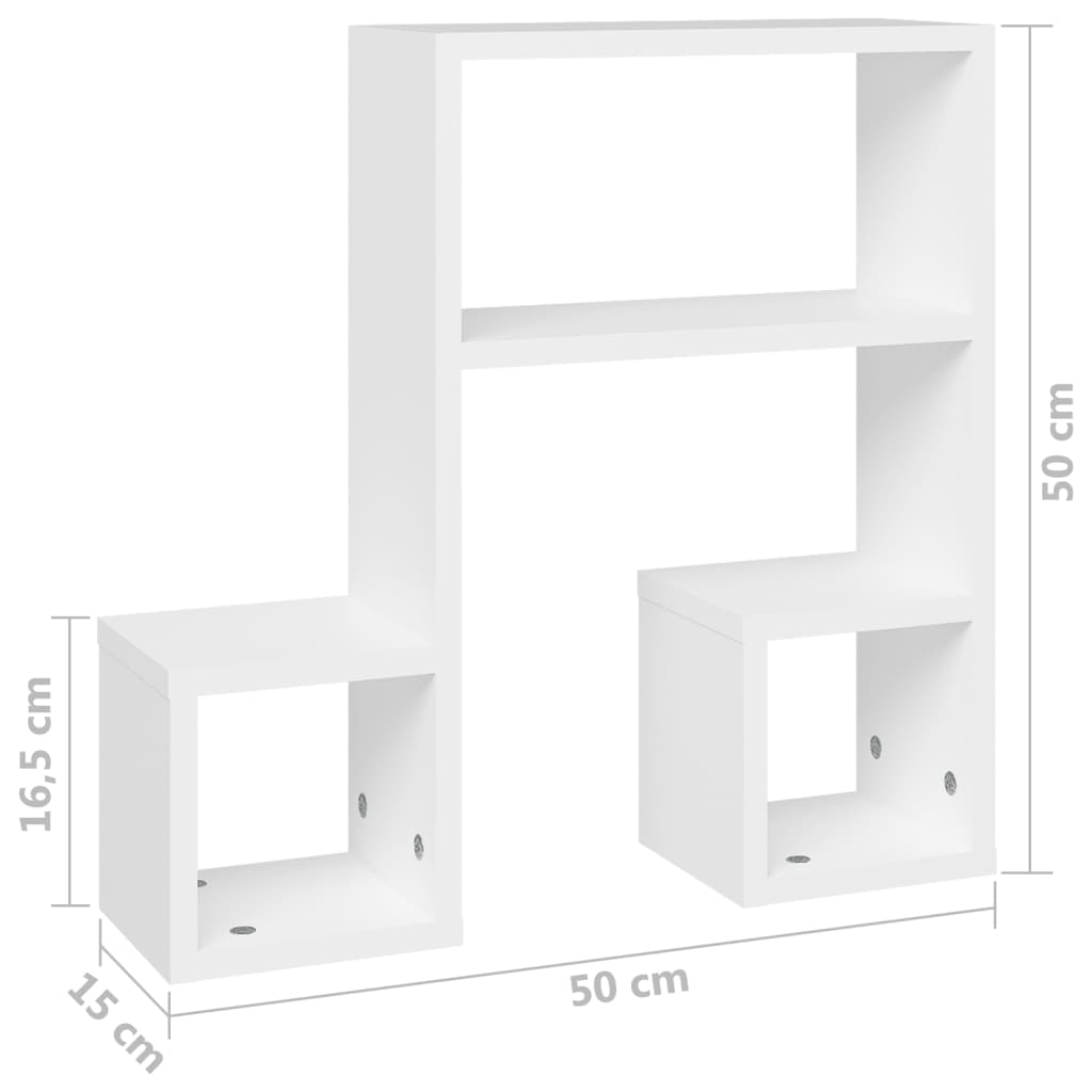 Wall Shelves 2 pcs White 50x15x50 cm Engineered Wood