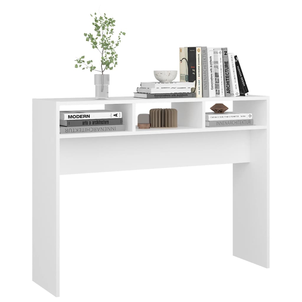 Console Table White 105x30x80 cm Engineered Wood