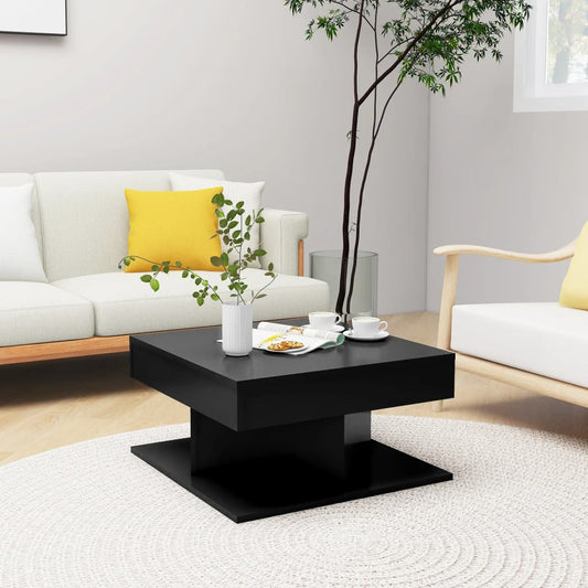 Coffee Table Black 57x57x30 cm Engineered Wood