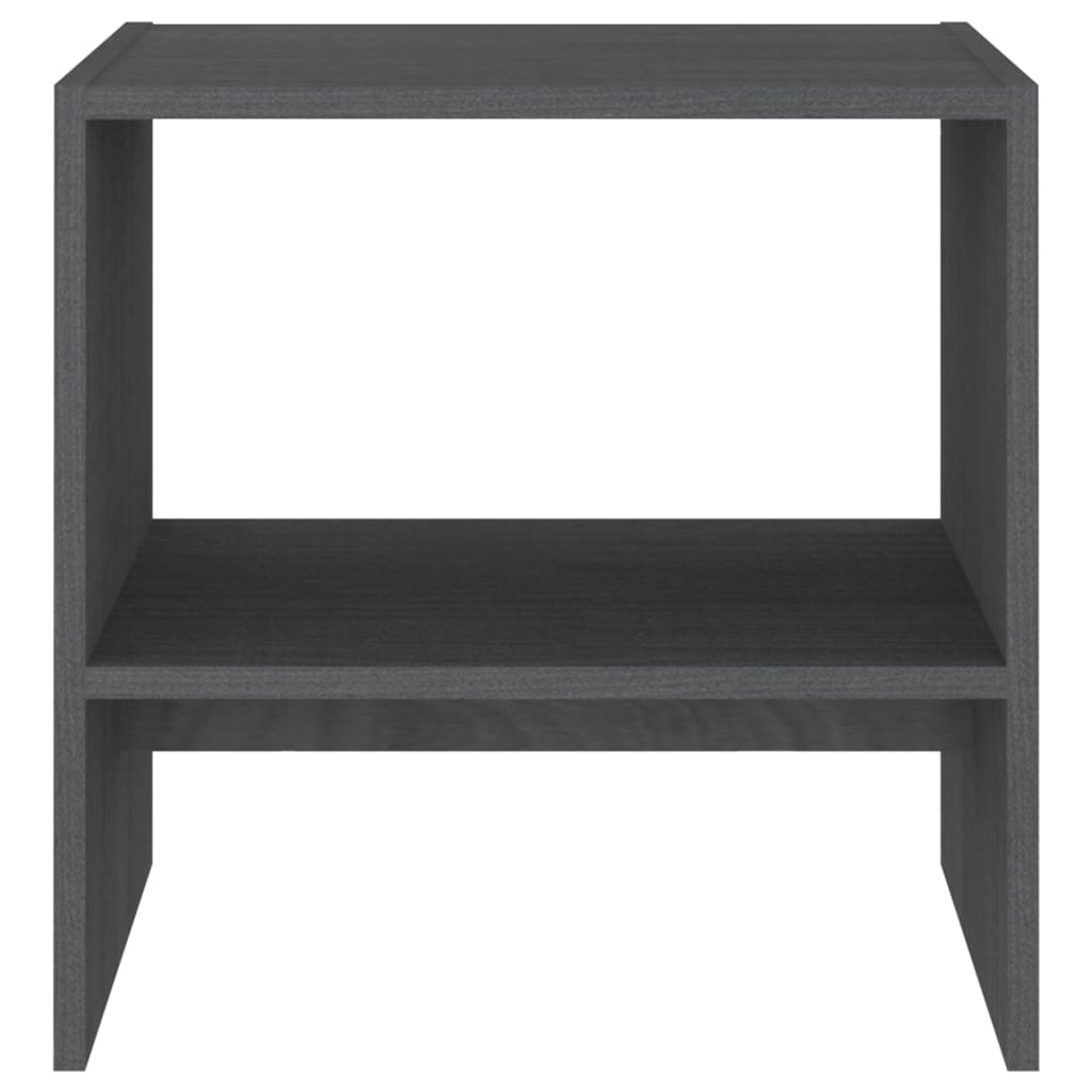 Bedside Cabinet Grey 40x30.5x40 cm Solid Pinewood