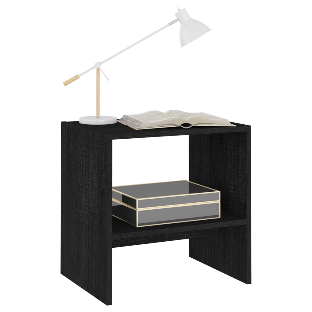 Bedside Cabinets 2 pcs Black 40x30.5x40 cm Solid Pinewood