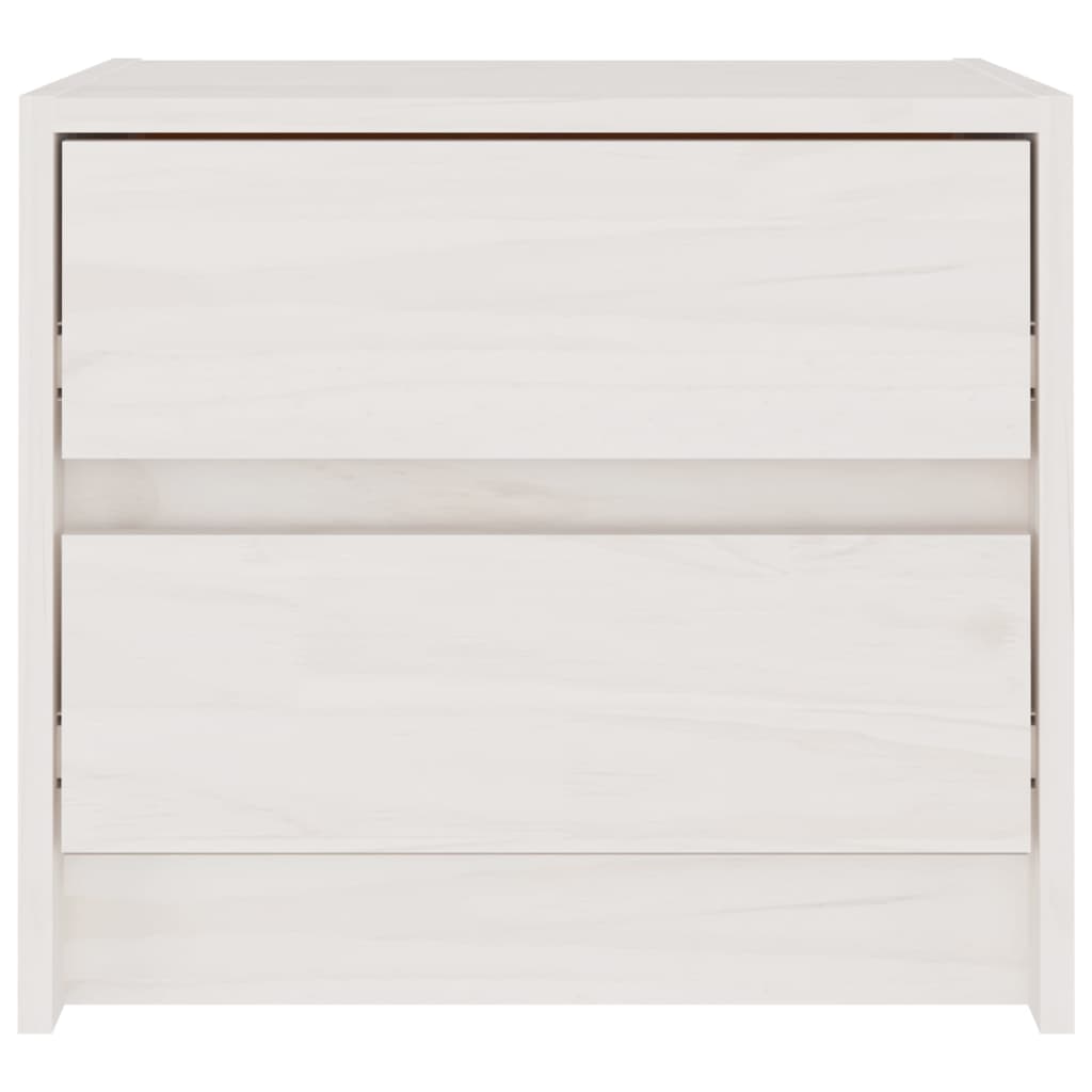 Bedside Cabinet White 40x30.5x35.5 cm Solid Pine Wood