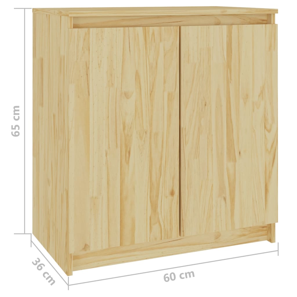 Side Cabinet 60X36X65 Cm Solid Pinewood