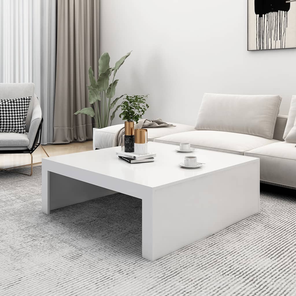 Coffee Table White 100x100x35 cm Engineered Wood