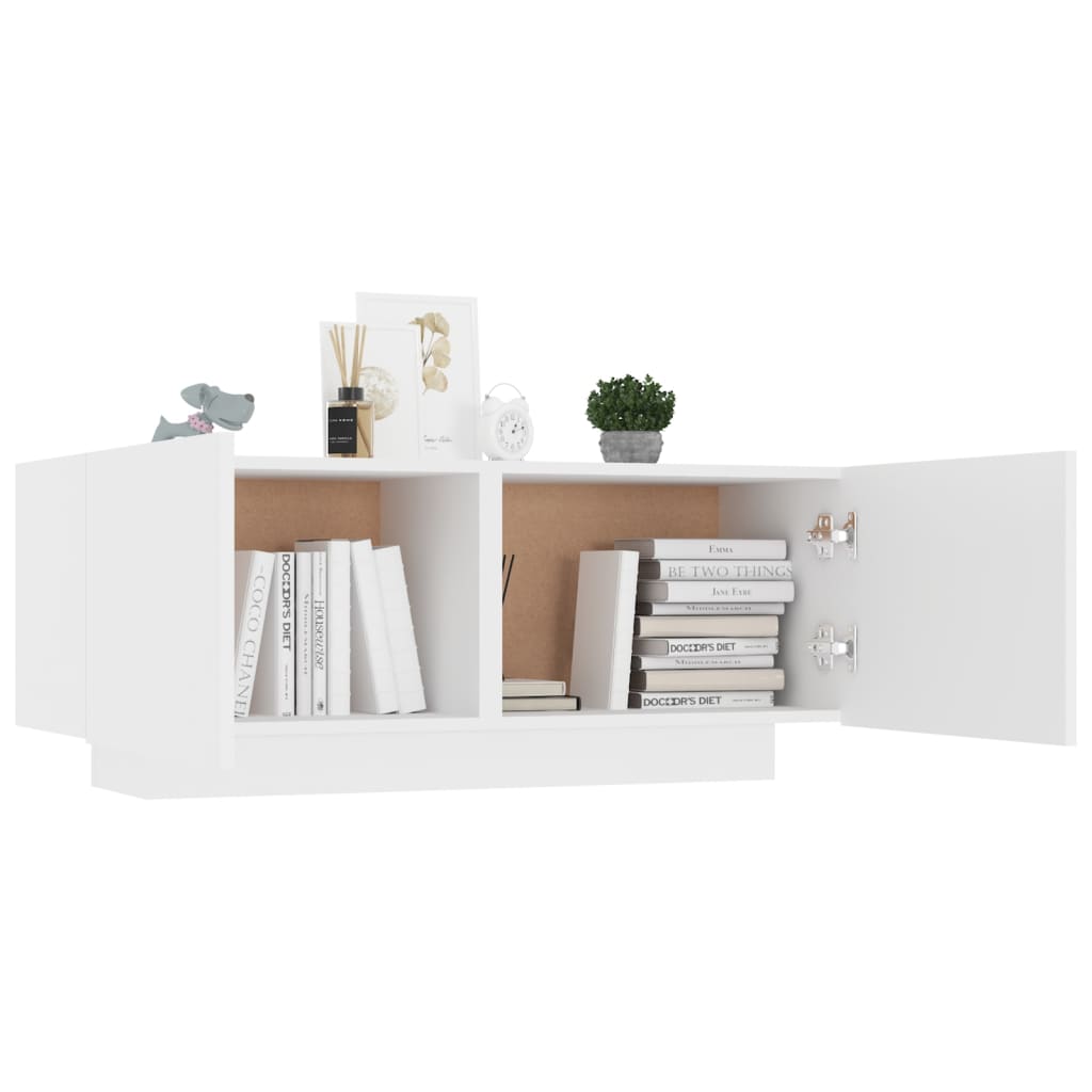 Bedside Cabinet White 100x35x40 cm Engineered Wood