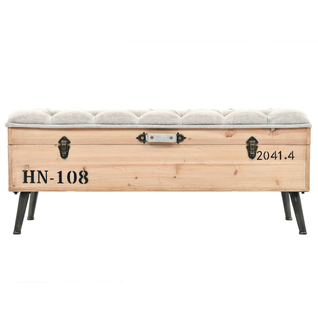 Storage Bench 110 Cm Solid Firwood