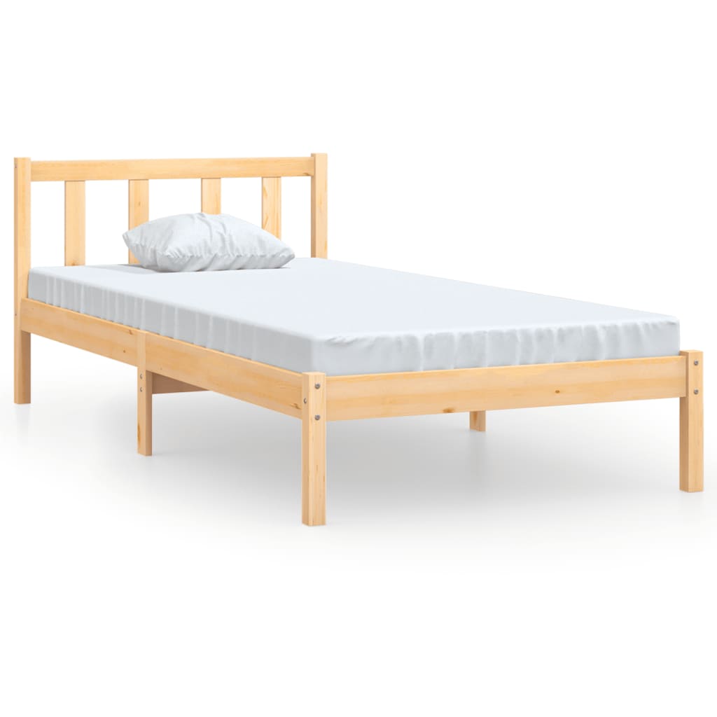 Bed Frame Solid Wood Pine 92X187 Cm Single Size