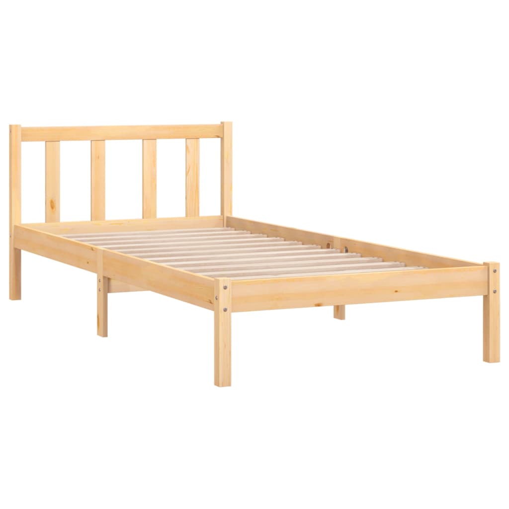 Bed Frame Solid Wood Pine 92X187 Cm Single Size