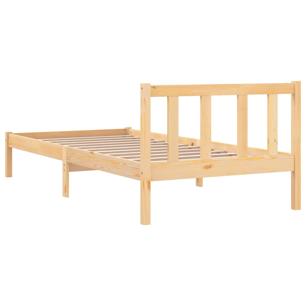 Bed Frame Solid Wood Pine 92X187 Cm Single Size