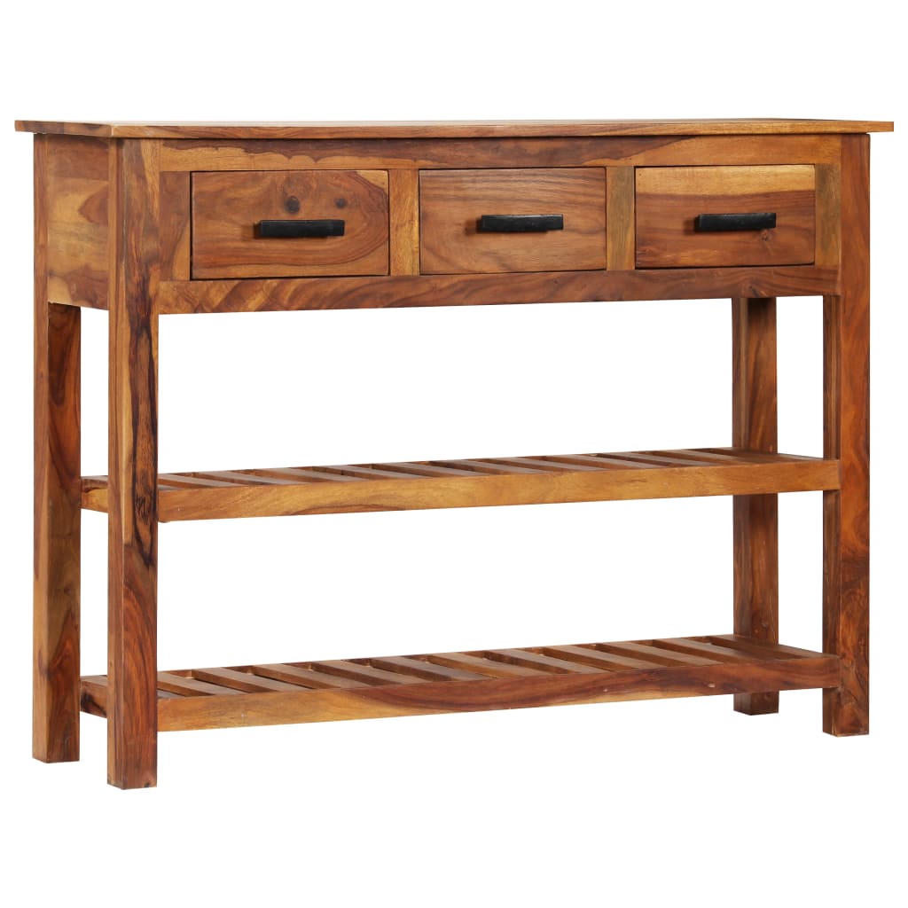 Sideboard With 3 Drawers 110X30X80 Cm Solid Wood Acacia