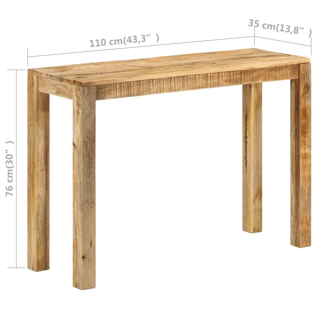 Console Table 110x35x76 cm Rough Mango Wood