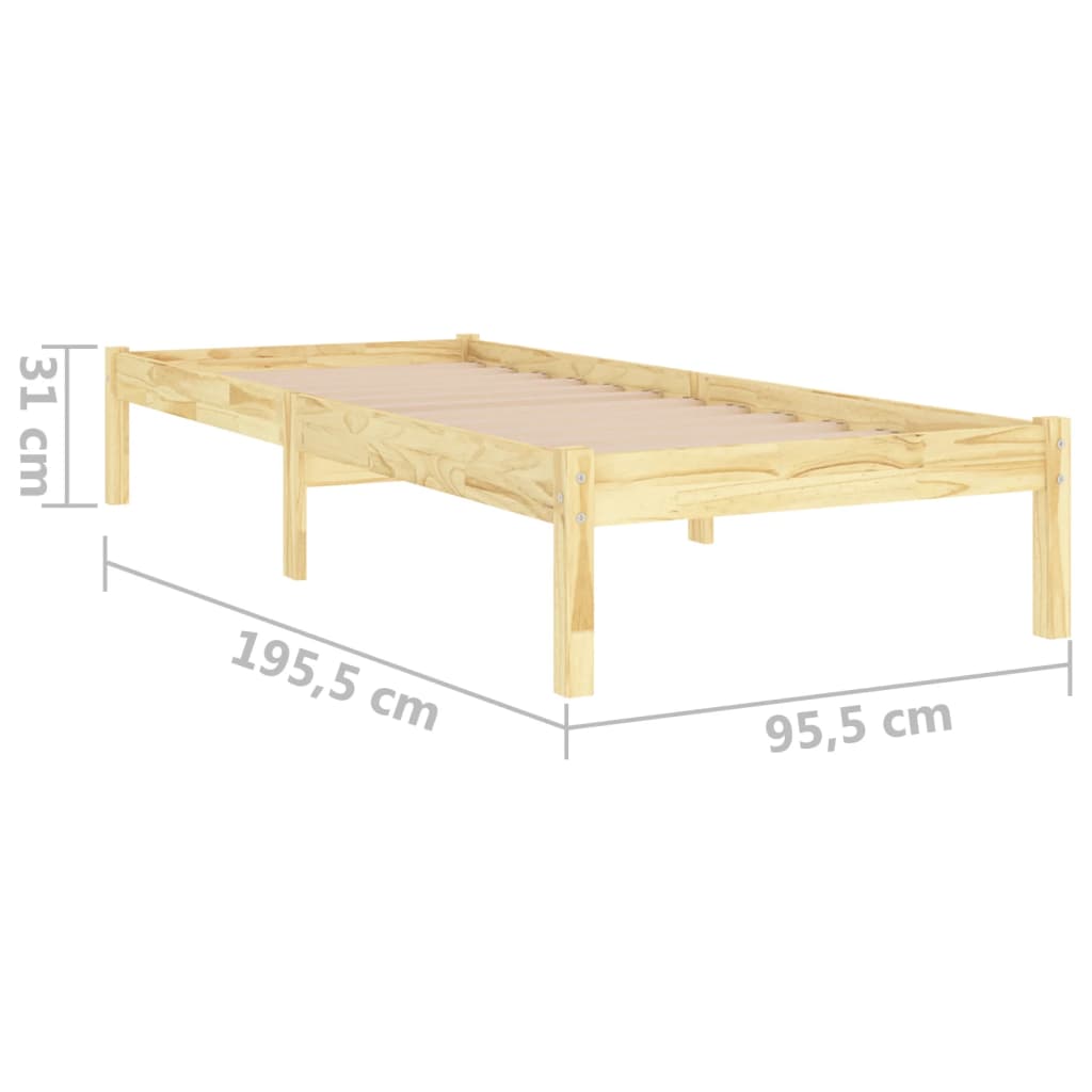 Bed Frame Solid Wood 92X187 Cm Single Size