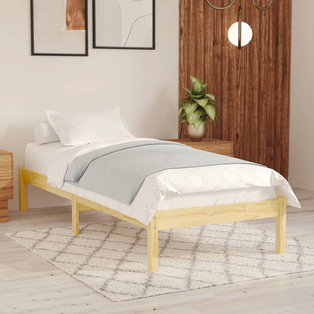 Bed Frame Solid Wood 92X187 Cm Single Size