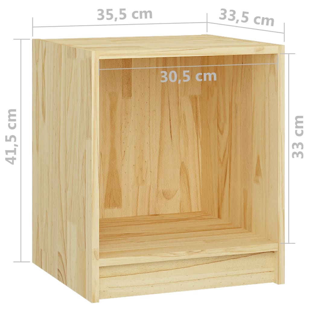 Bedside Cabinets 2 pcs 35.5x33.5x41.5 cm Solid Pinewood