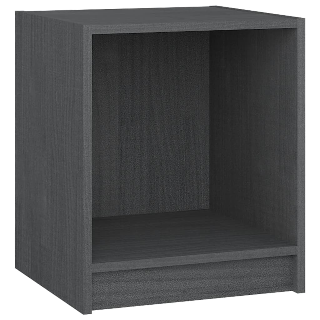 Bedside Cabinets 2 pcs Grey 35.5x33.5x41.5 cm Solid Pinewood