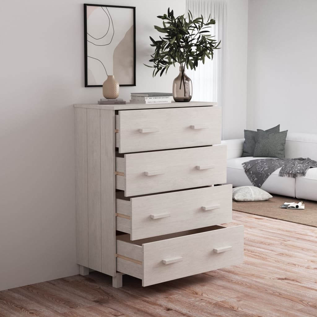 Sideboard HAMAR White 79x40x103.5 cm Solid Wood Pine