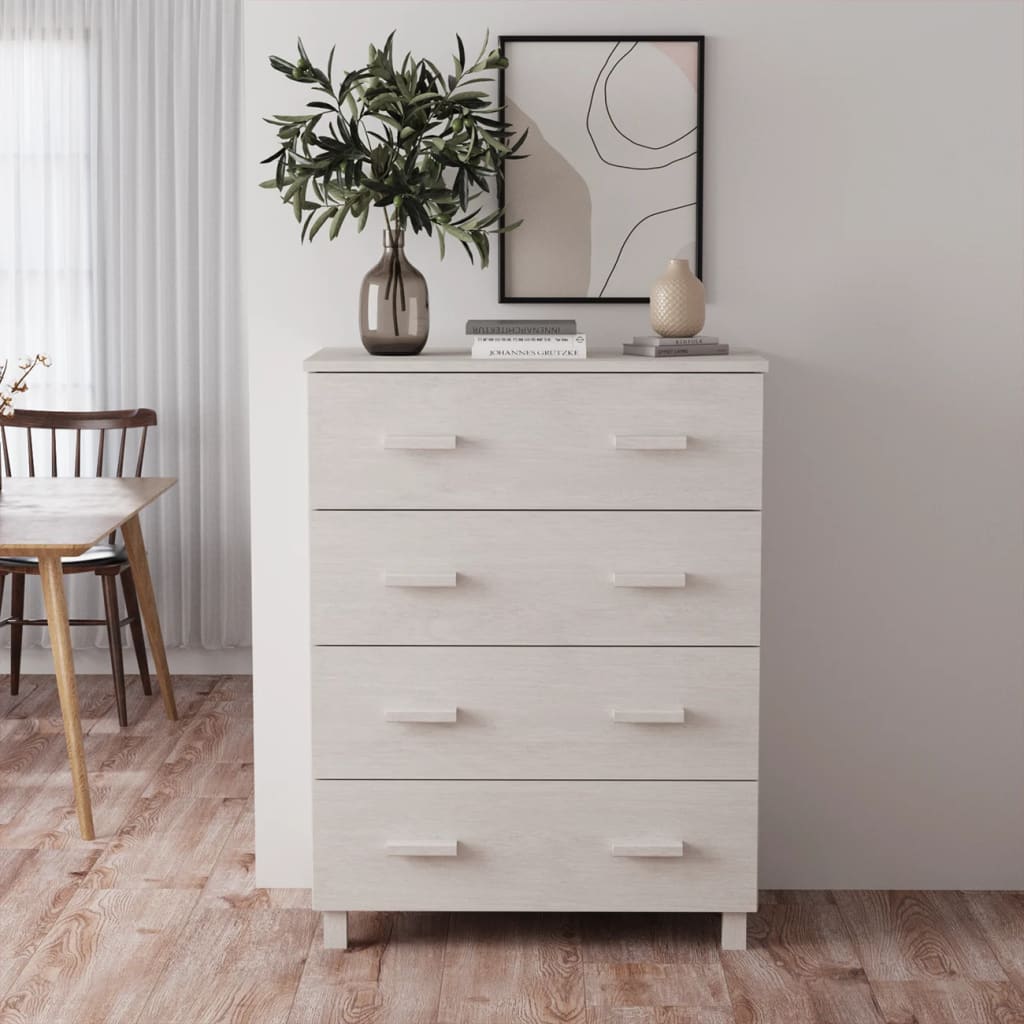 Sideboard HAMAR White 79x40x103.5 cm Solid Wood Pine