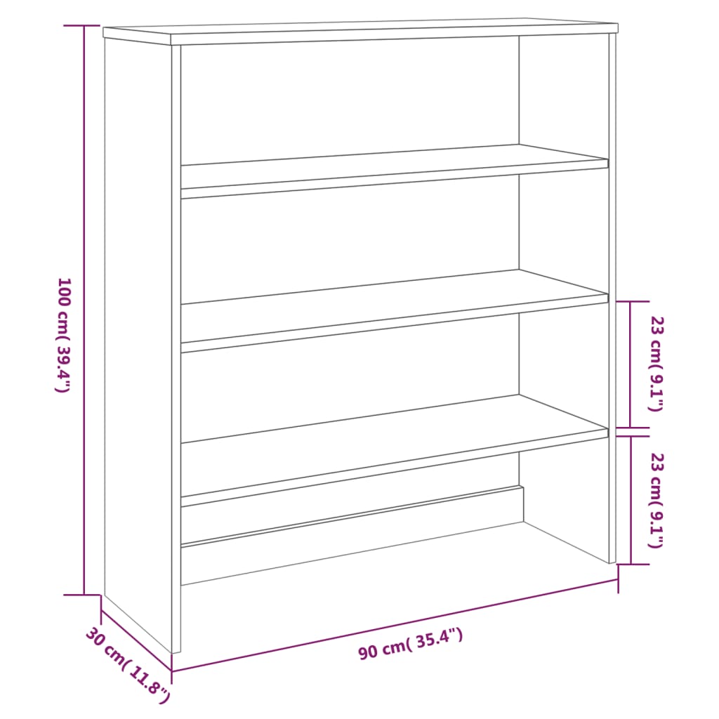 Top for Highboard"HAMAR" White 90x30x100cm Solid Wood Pine