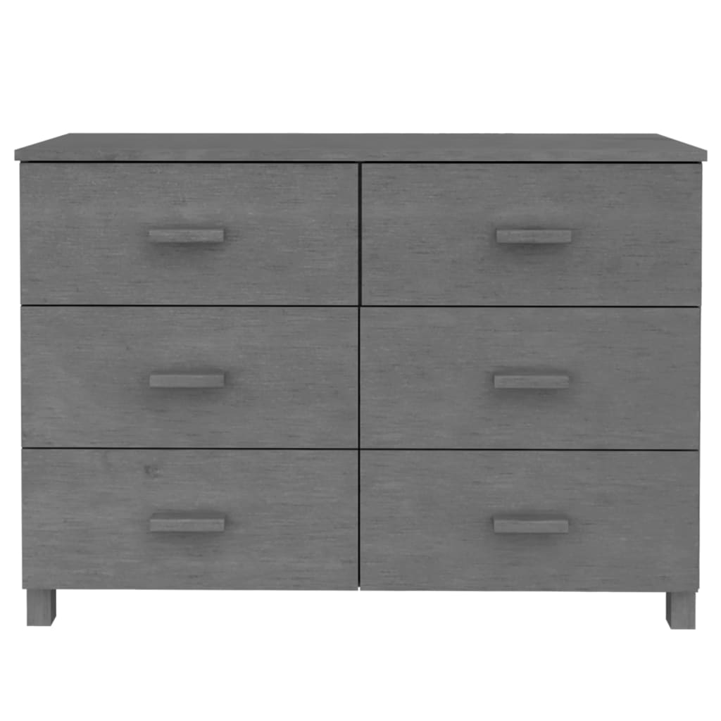 Sideboard "HAMAR" Dark Grey 113x40x80 cm Solid Wood Pine