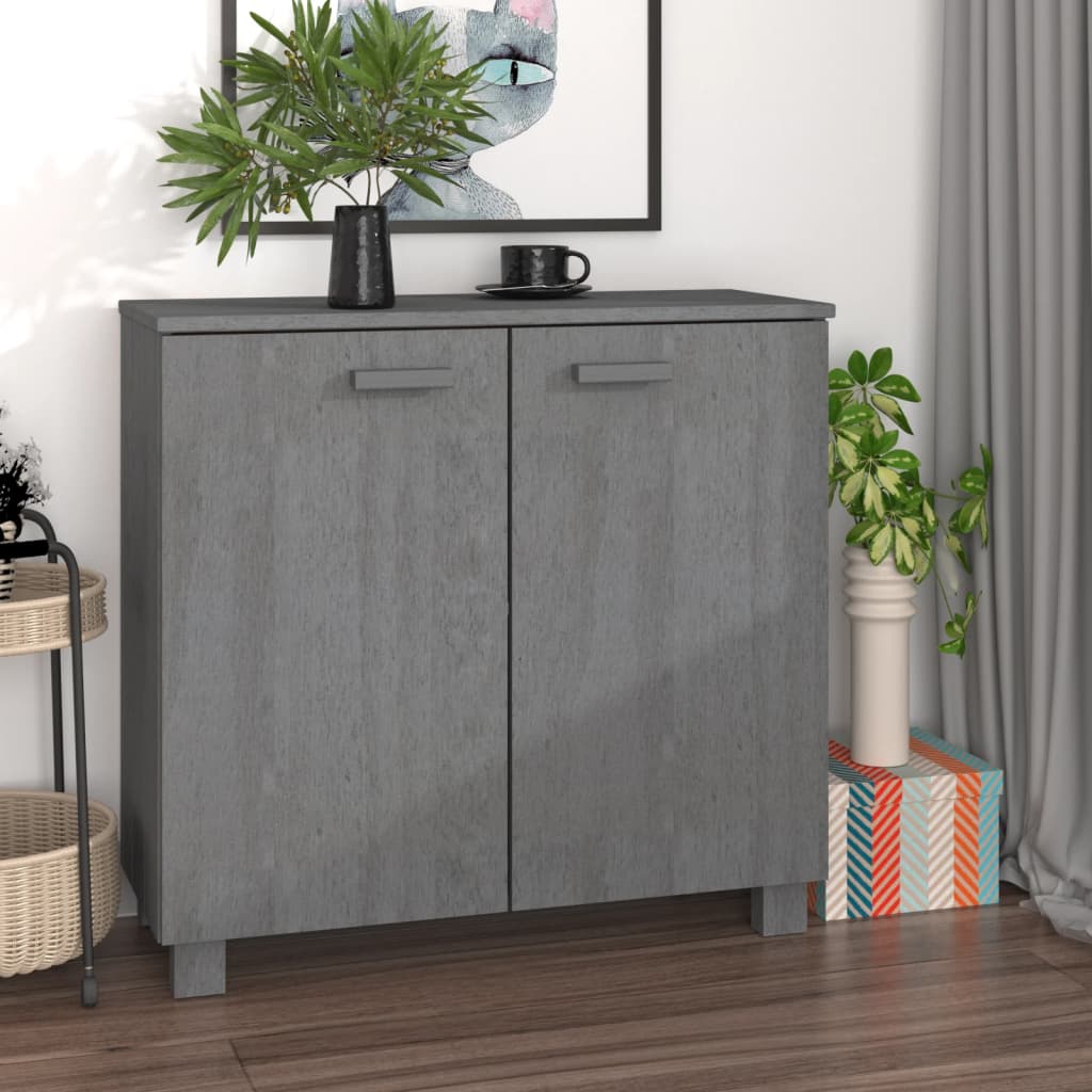 Sideboard &quot;Hamar&quot; Light Grey 85X35X80 Cm Solid Wood Pine