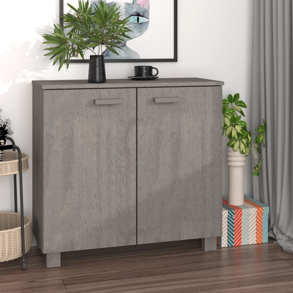 Sideboard &quot;Hamar&quot; Light Grey 85X35X80 Cm Solid Wood Pine