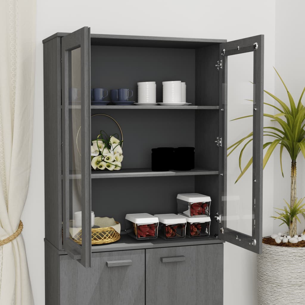 Top for Highboard"HAMAR" Dark Grey 85x35x100cm Solid Wood Pine