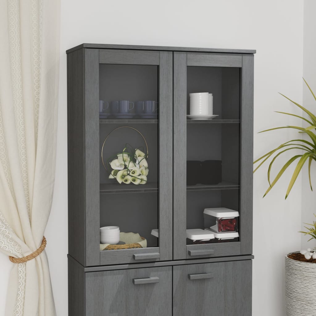 Top for Highboard"HAMAR" Dark Grey 85x35x100cm Solid Wood Pine