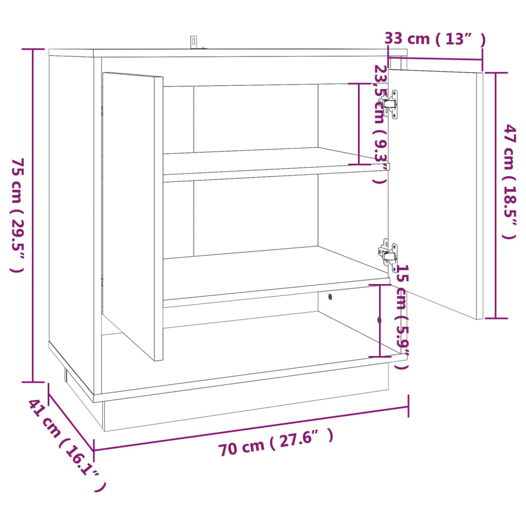 Sideboard 70X4X75 Cm Engineered Wood