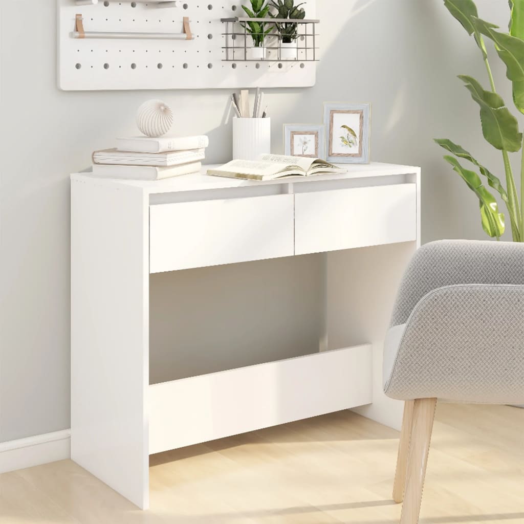 Console Table White 89X41X76.5 Cm Engineered Wood