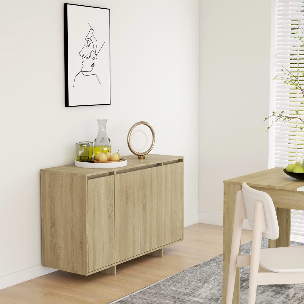 Sideboard High Gloss White 120X41X75 Cm Engineered Wood