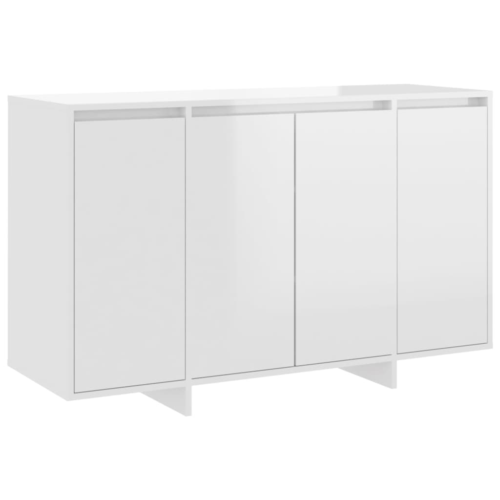 Sideboard High Gloss White 120X41X75 Cm Engineered Wood