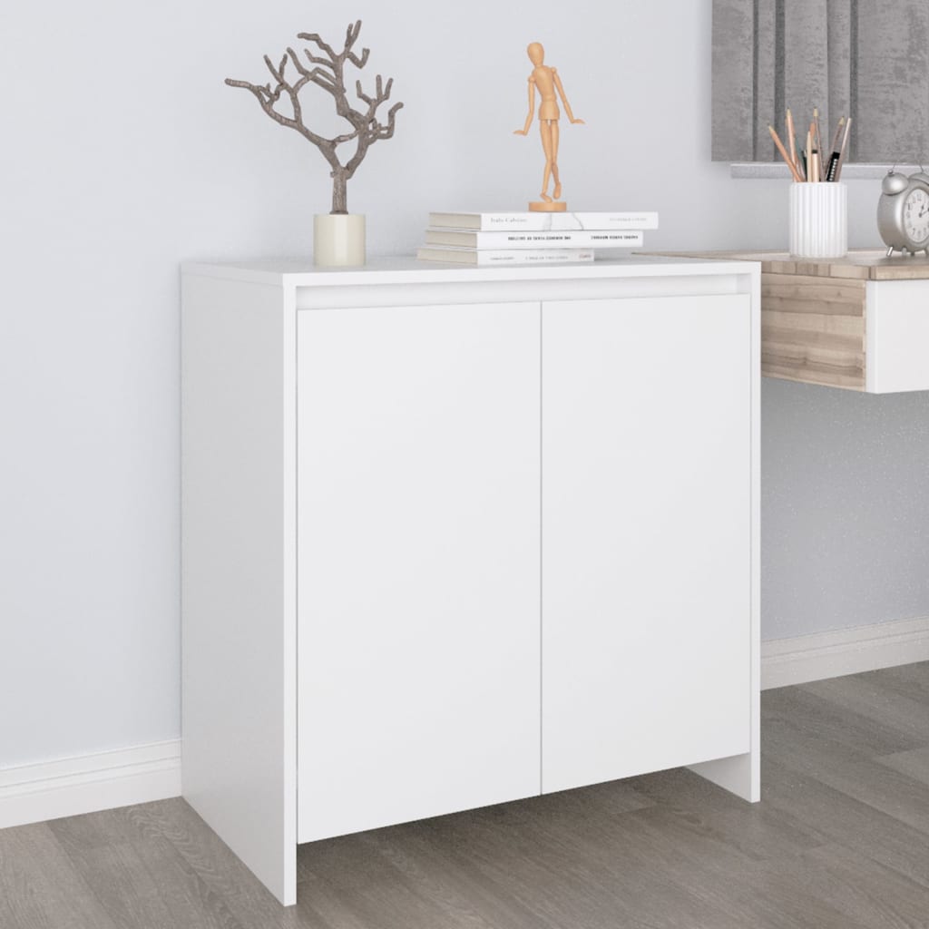 Sideboard High Gloss White 70X41X75 Cm Engineered Wood