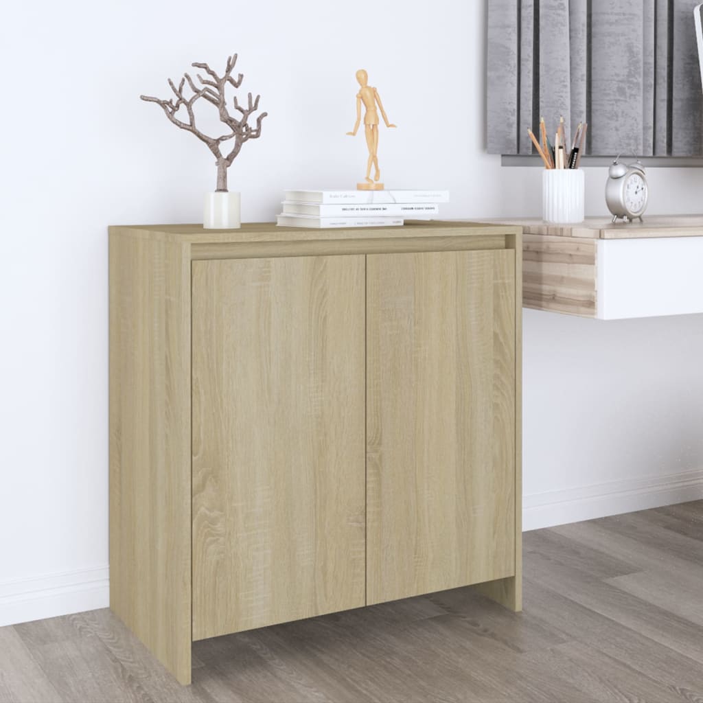 Sideboard High Gloss White 70X41X75 Cm Engineered Wood