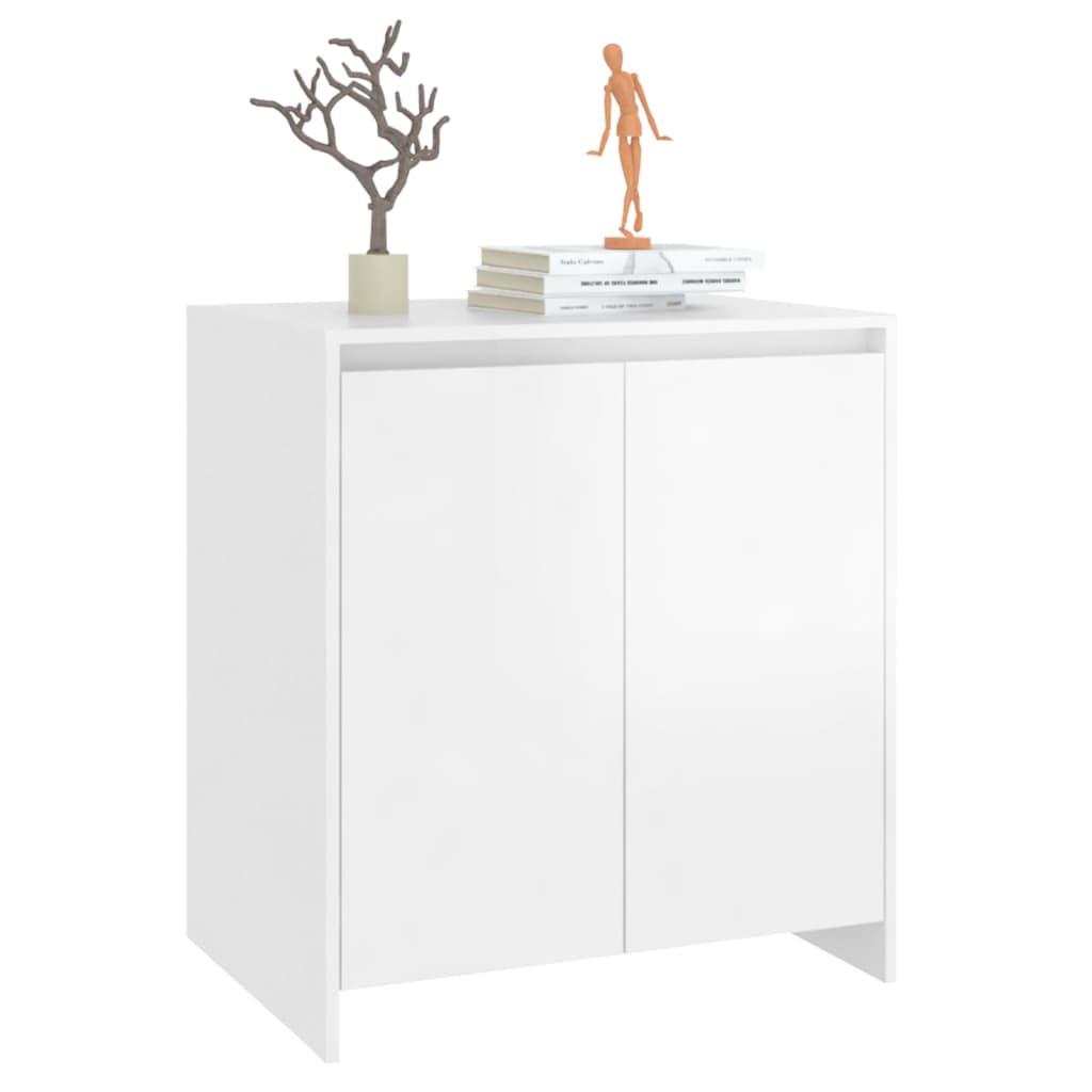 Sideboard High Gloss White 70X41X75 Cm Engineered Wood