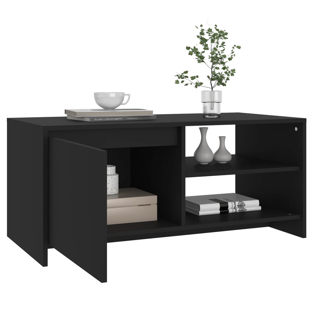 Coffee Table Black 102x50x45 cm Engineered Wood