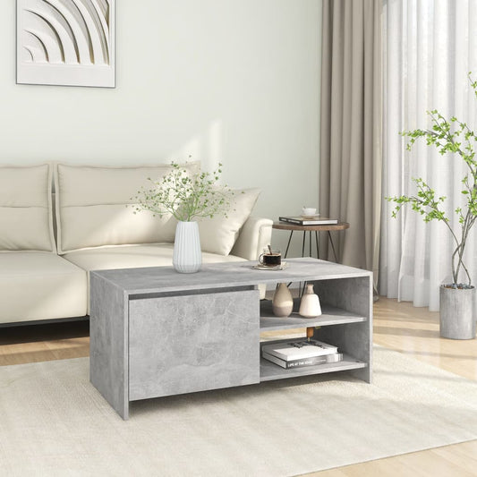 Coffee Table Concrete Grey 102x50x45 cm Engineered Wood